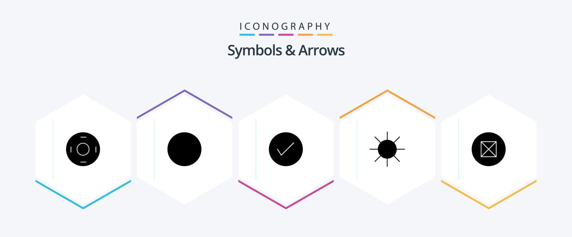 symbolen en pijlen 25 glyph icoon pak inclusief . overtuigingen. controleren. oud. logo vector