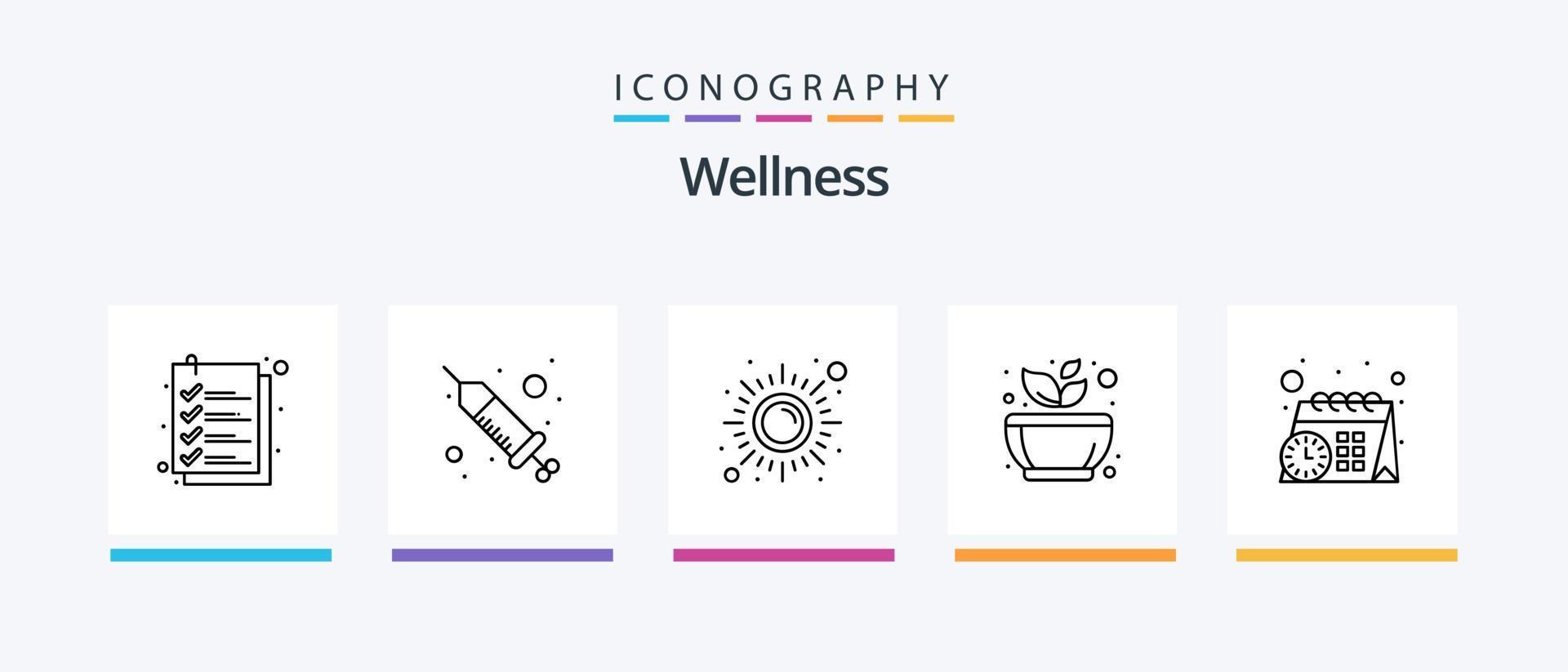 welzijn lijn 5 icoon pak inclusief . pols. water. hart. gewicht. creatief pictogrammen ontwerp vector