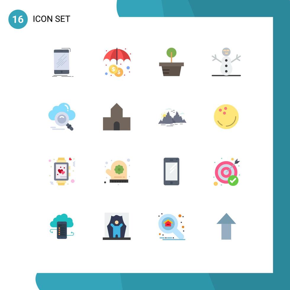 16 universeel vlak kleuren reeks voor web en mobiel toepassingen toegang gegevens fabriek zoeken winter bewerkbare pak van creatief vector ontwerp elementen
