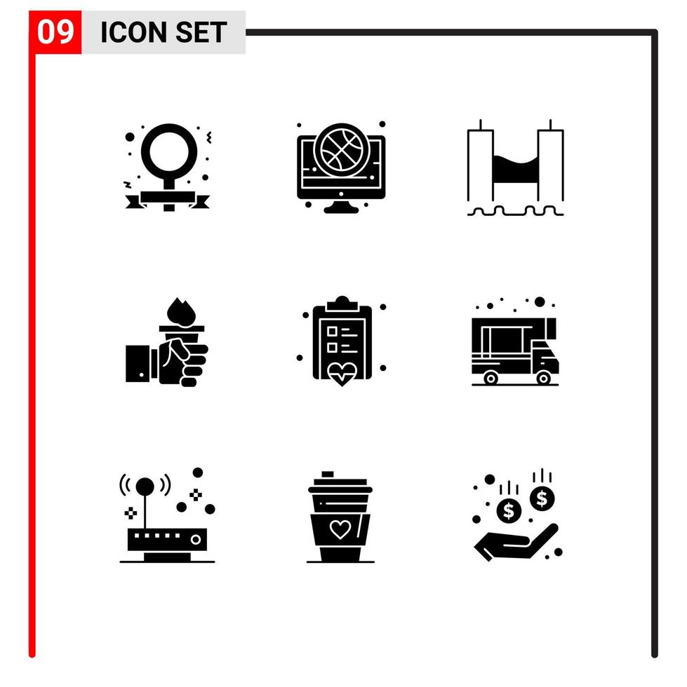 voorraad vector icoon pak van 9 lijn tekens en symbolen voor leiderschap hand- bij elkaar passen bedrijf industrieel bewerkbare vector ontwerp elementen