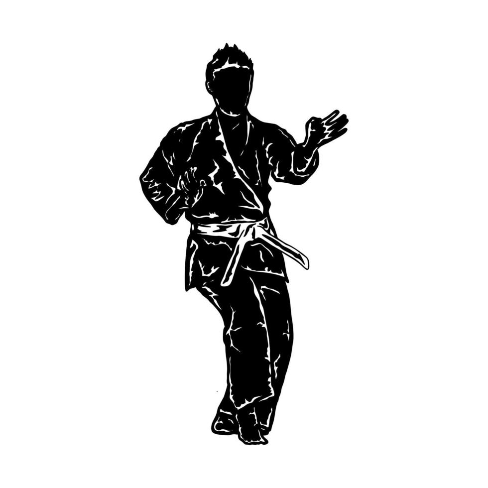 karate taekwondo krijgshaftig kunst vector icoon logo