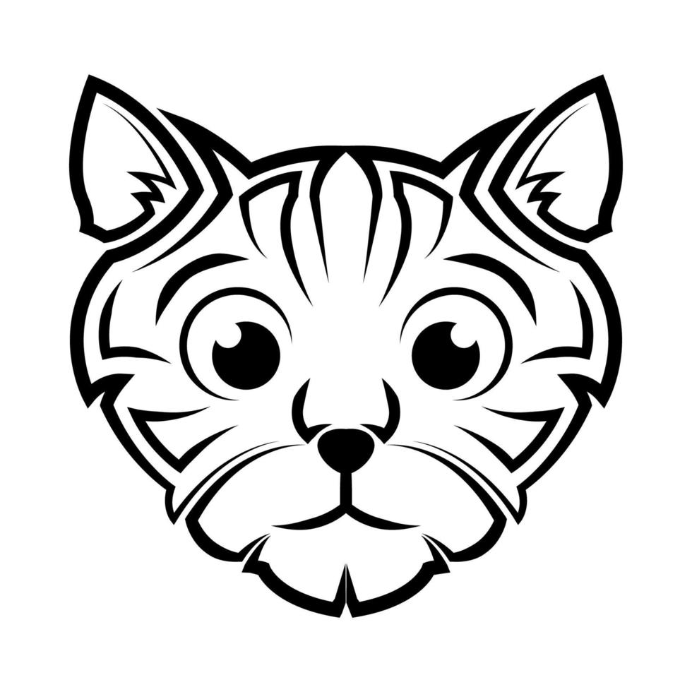 zwart en wit lijn kunst van schattig kat hoofd. mooi zo gebruik voor symbool, mascotte, icoon, avatar, tatoeage, t-shirt ontwerp, logo of ieder ontwerp. vector