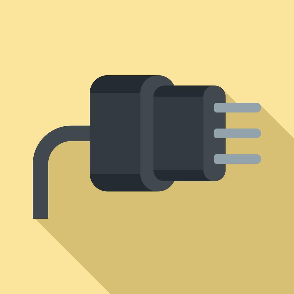 laptop plug icoon, vlak stijl vector