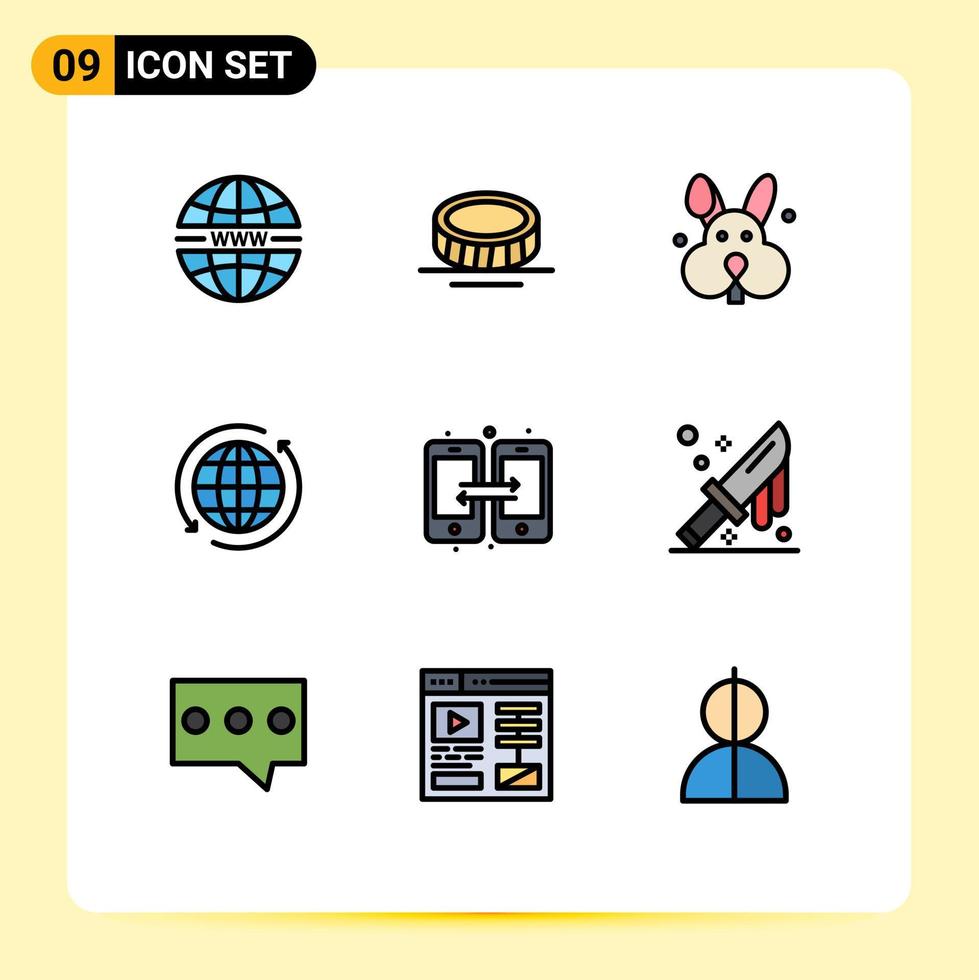 voorraad vector icoon pak van 9 lijn tekens en symbolen voor delen verbinding Pasen pijl internet bewerkbare vector ontwerp elementen
