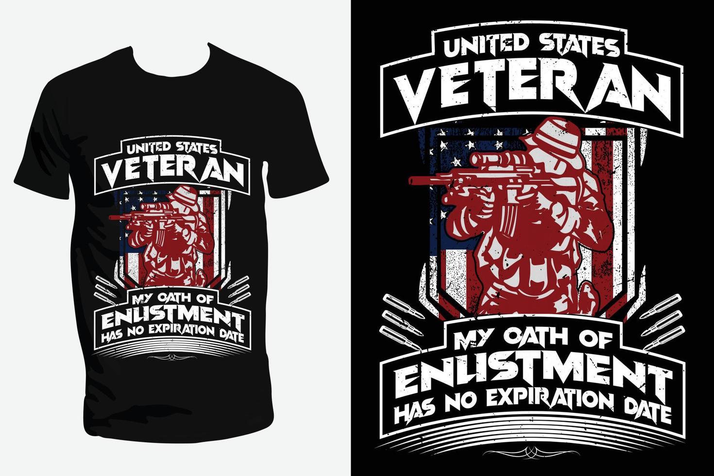 Verenigde Staten van Amerika leger veteraan en Verenigde Staten van Amerika leger t-shirt ontwerp vector
