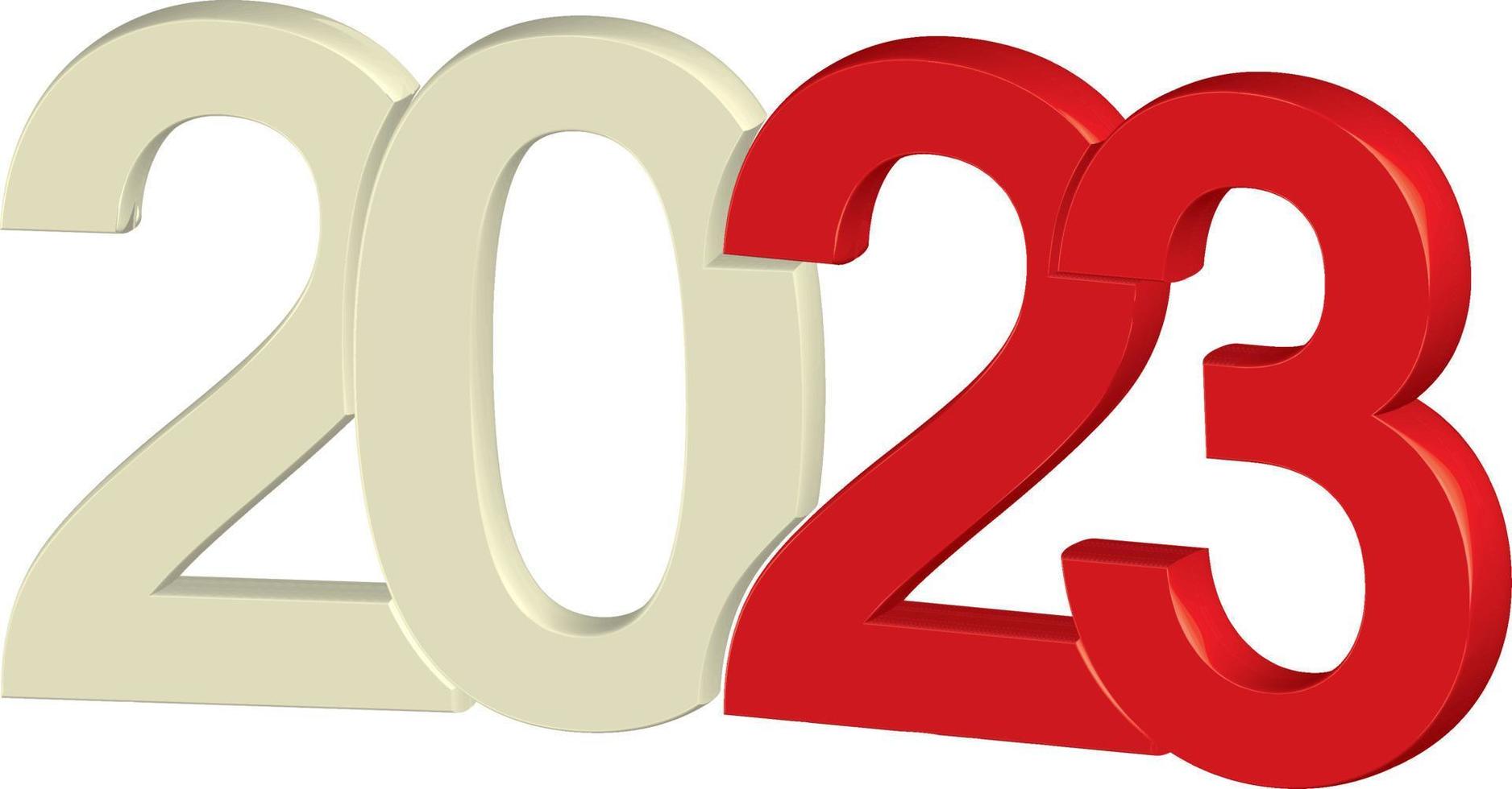 3d 2023 nieuw jaar, gelukkig nieuw jaar vooravond 2023 vector