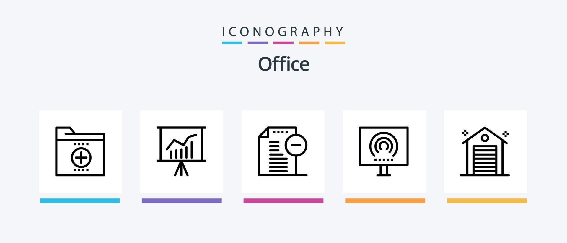 kantoor lijn 5 icoon pak inclusief Oke. goed. dossier. controleren. omlaag. creatief pictogrammen ontwerp vector