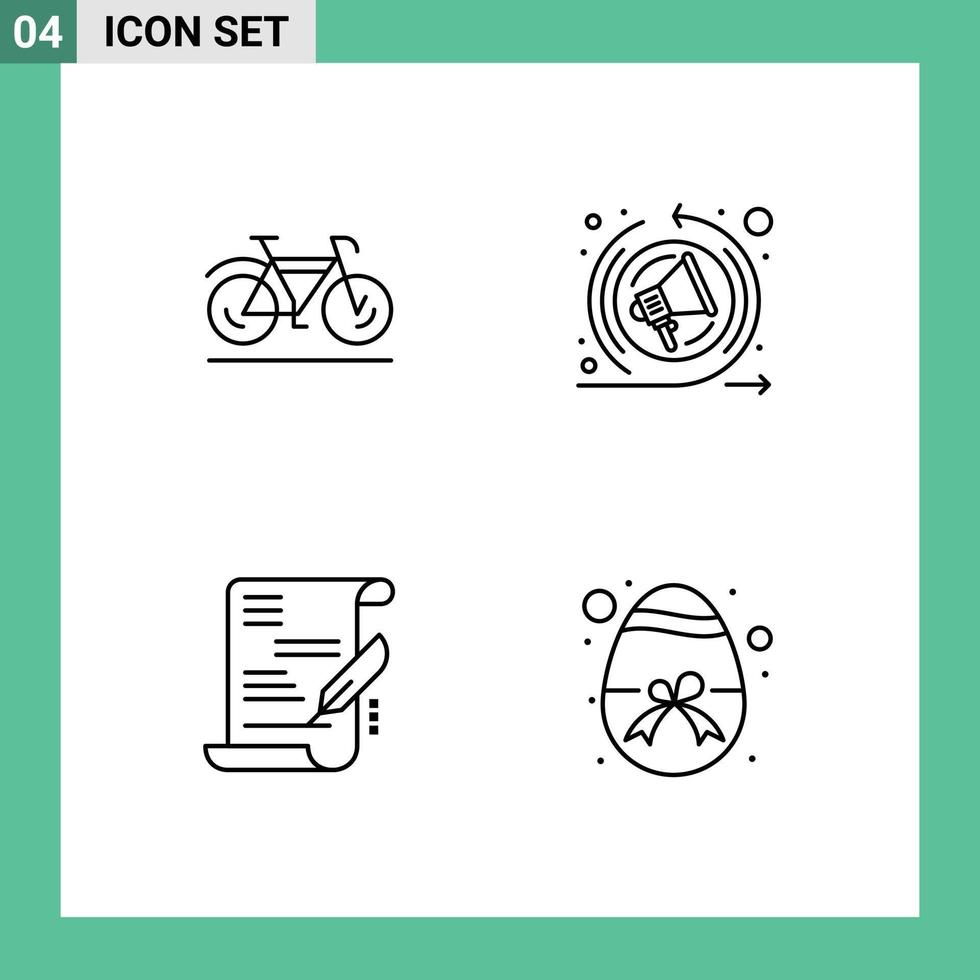 4 gebruiker koppel lijn pak van modern tekens en symbolen van fiets document sport seo toespraak ei bewerkbare vector ontwerp elementen