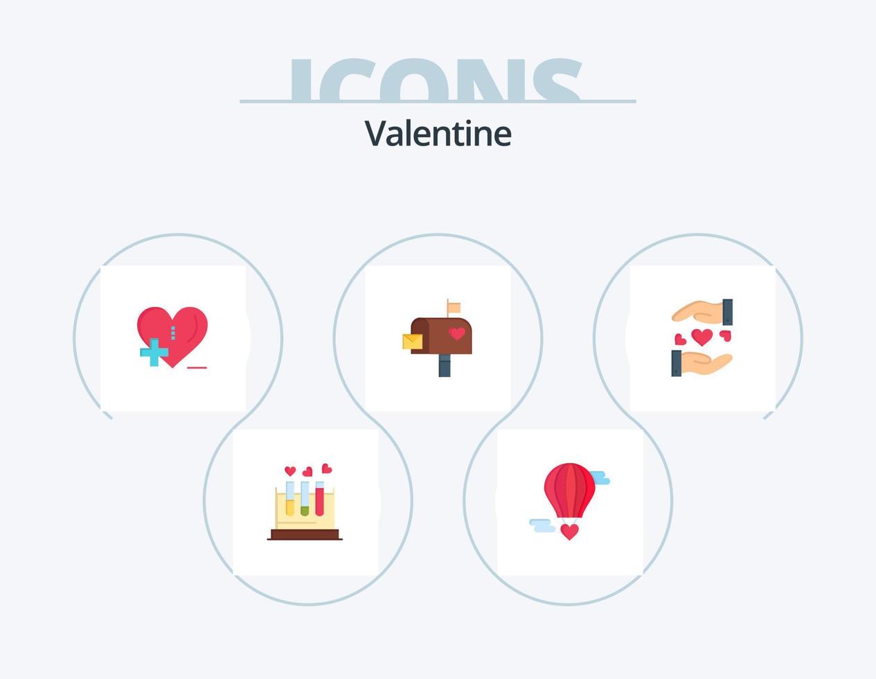 Valentijn vlak icoon pak 5 icoon ontwerp. hart zorg. Gezondheid zorg. liefde. liefde. liefde vector