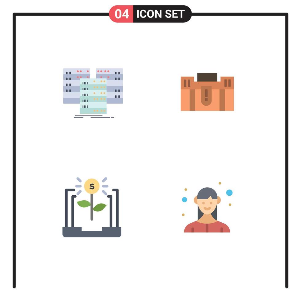 4 gebruiker koppel vlak icoon pak van modern tekens en symbolen van centrum portefeuille databank bedrijf reizen bewerkbare vector ontwerp elementen