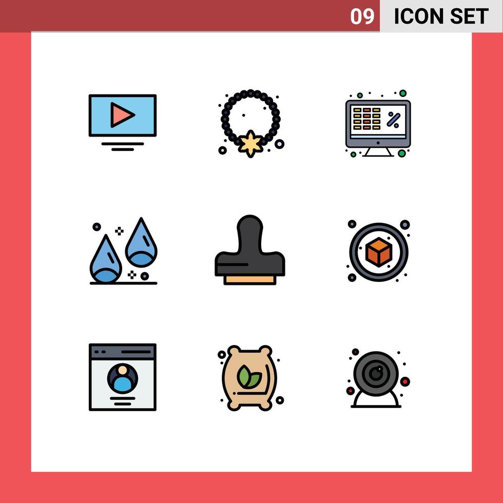 voorraad vector icoon pak van 9 lijn tekens en symbolen voor kloon voedsel bedrijf kastanje geld bewerkbare vector ontwerp elementen