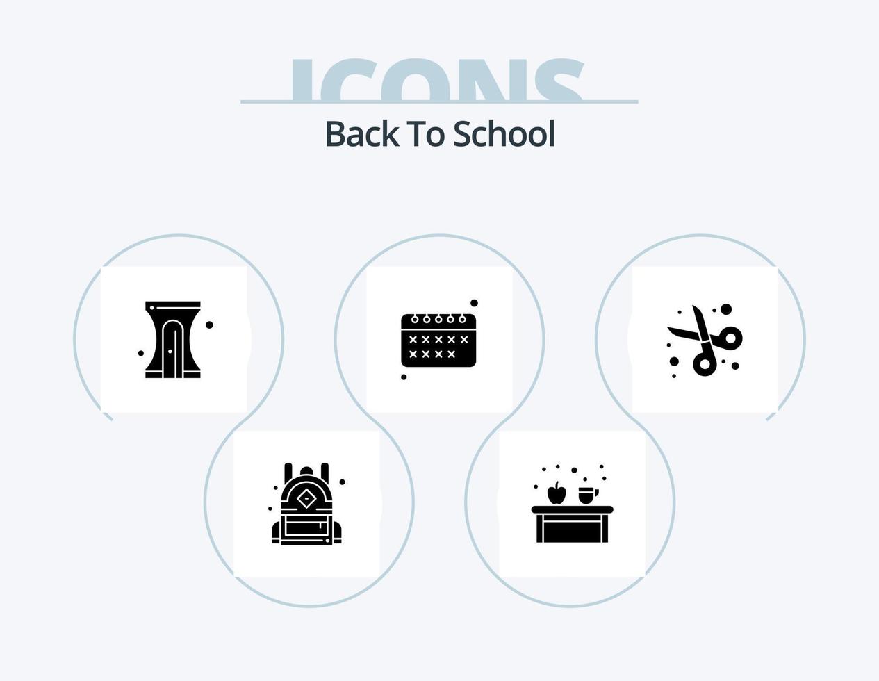 terug naar school- glyph icoon pak 5 icoon ontwerp. onderwijs. terug naar school. terug naar school. kalender. terug naar school- vector