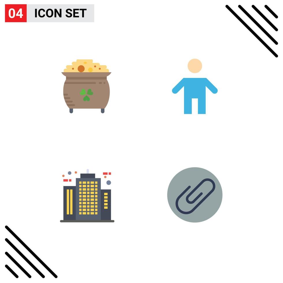 4 gebruiker koppel vlak icoon pak van modern tekens en symbolen van Klaver architect pot familie gebouw bewerkbare vector ontwerp elementen