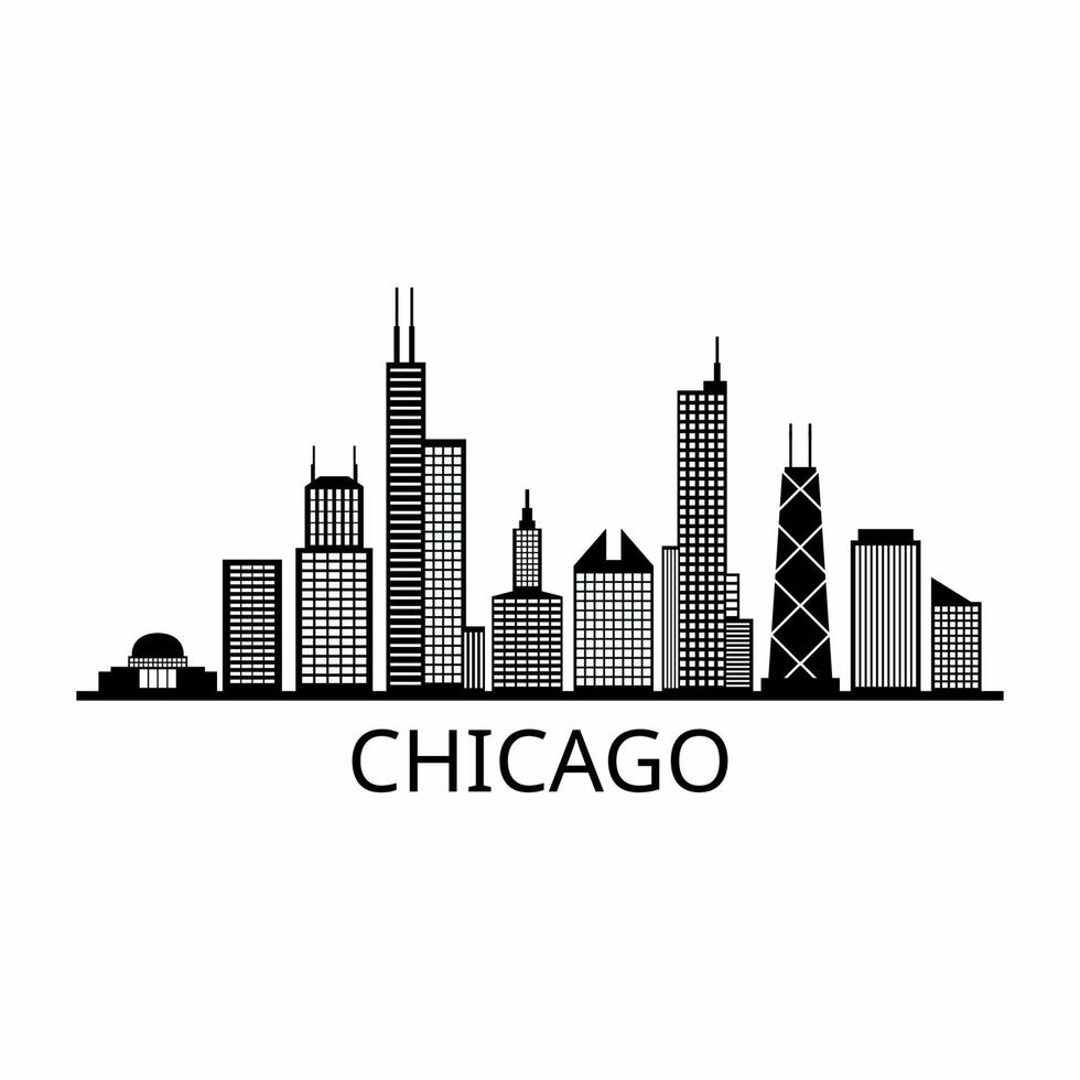 Chicago skyline op de achtergrond vector