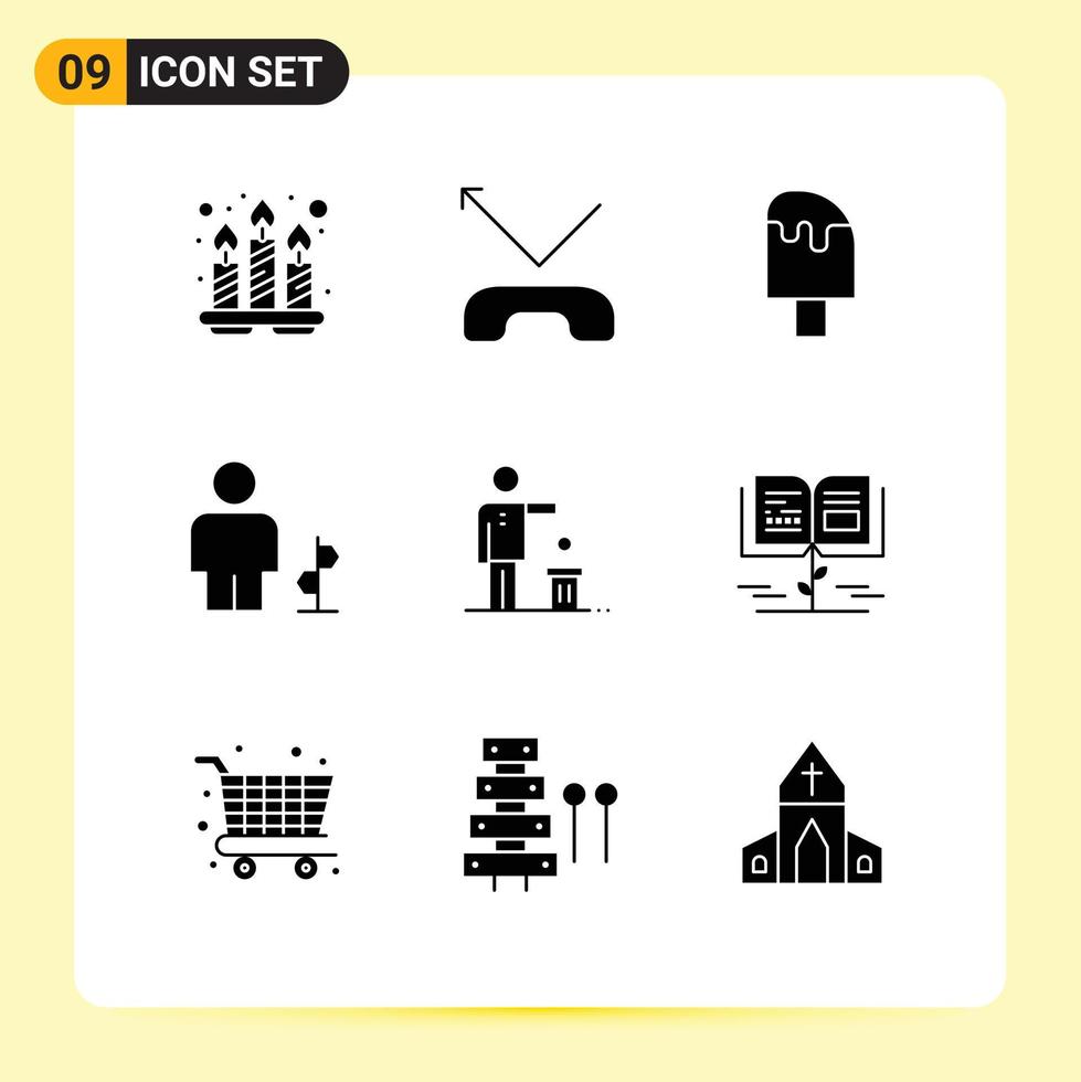 reeks van 9 modern ui pictogrammen symbolen tekens voor slecht menselijk koel richting avatar bewerkbare vector ontwerp elementen