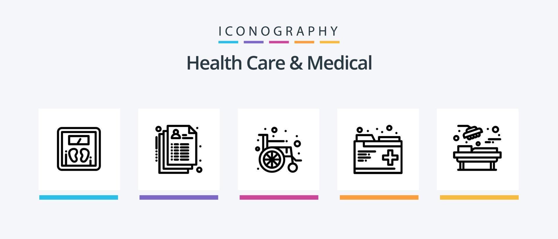 Gezondheid zorg en medisch lijn 5 icoon pak inclusief hart Gezondheid. cardiogram. ziekenhuis. chirurgie. medisch. creatief pictogrammen ontwerp vector