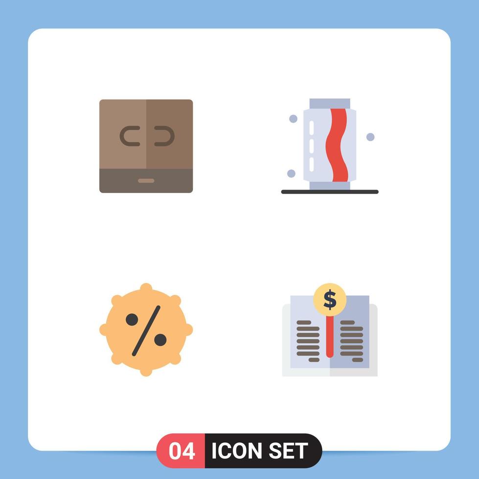 4 vlak icoon concept voor websites mobiel en apps kast korting interieur snel uitverkoop bewerkbare vector ontwerp elementen