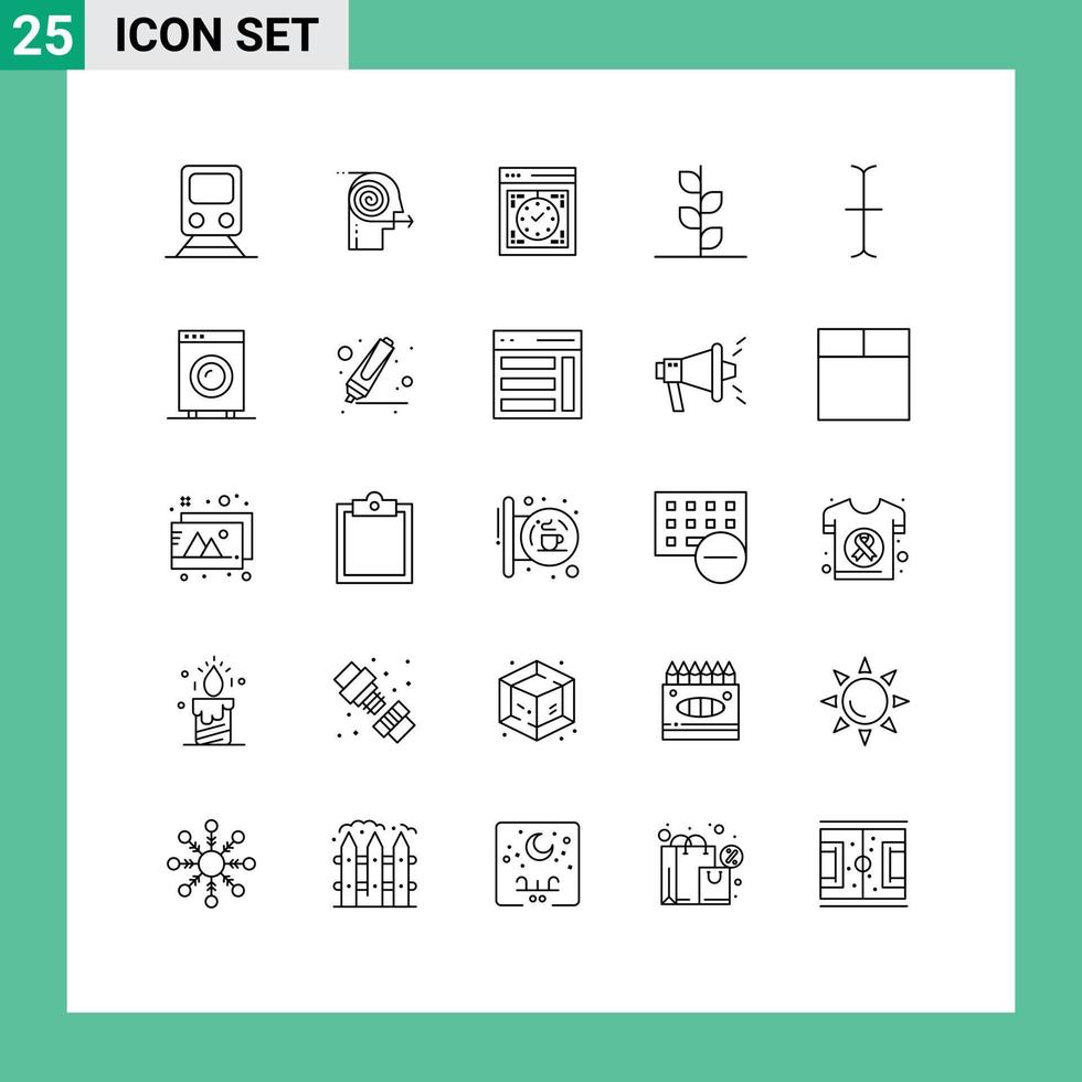 pak van 25 modern lijnen tekens en symbolen voor web afdrukken media zo net zo natuur Woud focus web apparaat bewerkbare vector ontwerp elementen