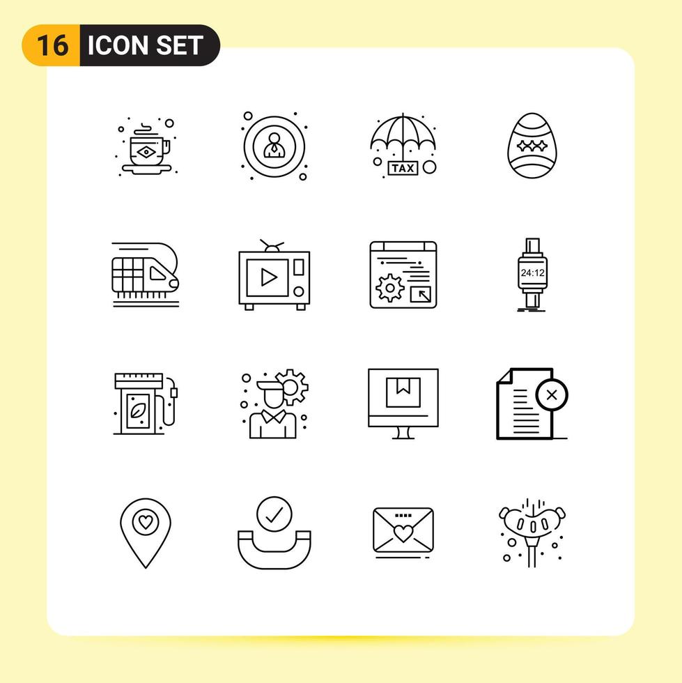 16 gebruiker koppel schets pak van modern tekens en symbolen van vervoer trein te betalen ei decoratie bewerkbare vector ontwerp elementen