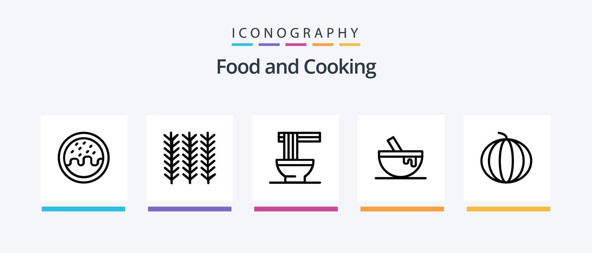 voedsel lijn 5 icoon pak inclusief . voedsel. ijs room. donut. heemst. creatief pictogrammen ontwerp vector