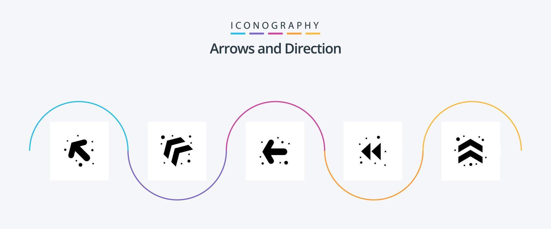 pijl glyph 5 icoon pak inclusief . terugspoelen. richting vector