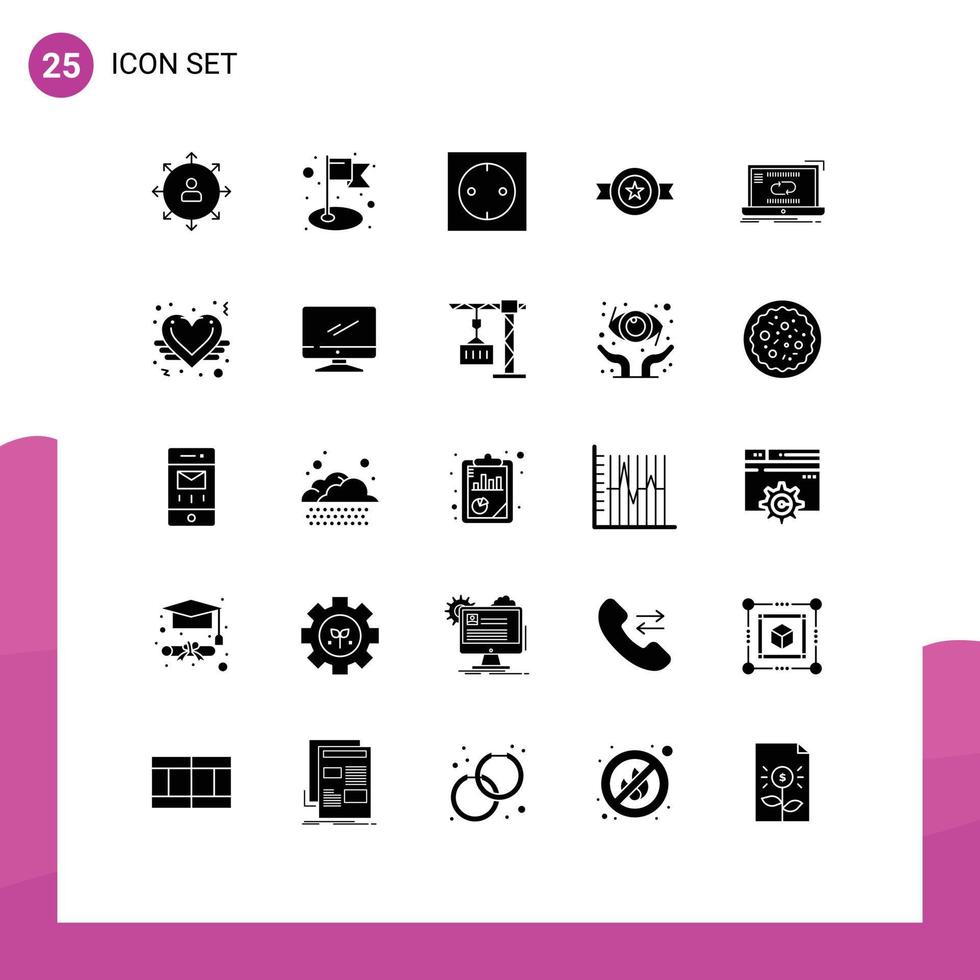 reeks van 25 modern ui pictogrammen symbolen tekens voor ster riem vlag prijs modern bewerkbare vector ontwerp elementen