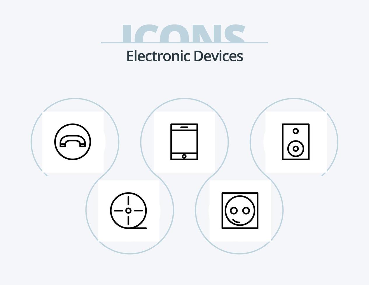 apparaten lijn icoon pak 5 icoon ontwerp. film. steun. toevoegen. telefoongesprek. hardware vector