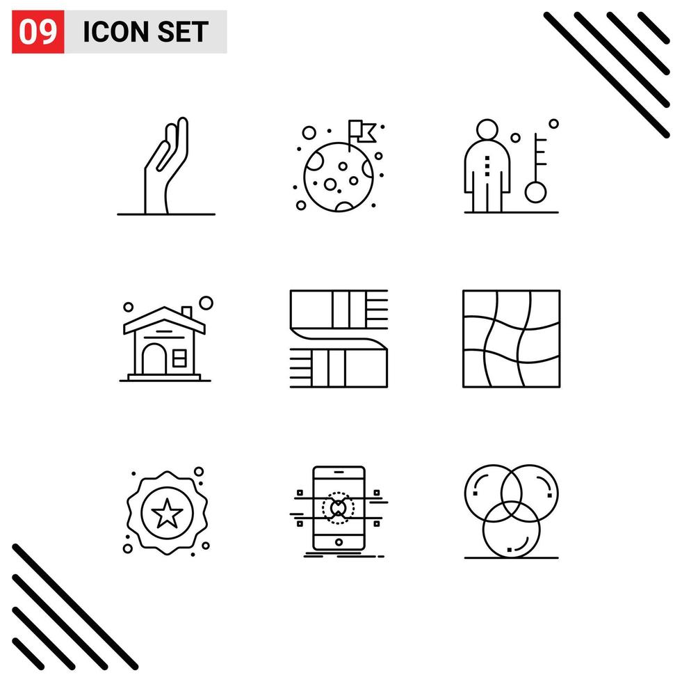9 creatief pictogrammen modern tekens en symbolen van mode accessoires menselijk echt landgoed huis bewerkbare vector ontwerp elementen