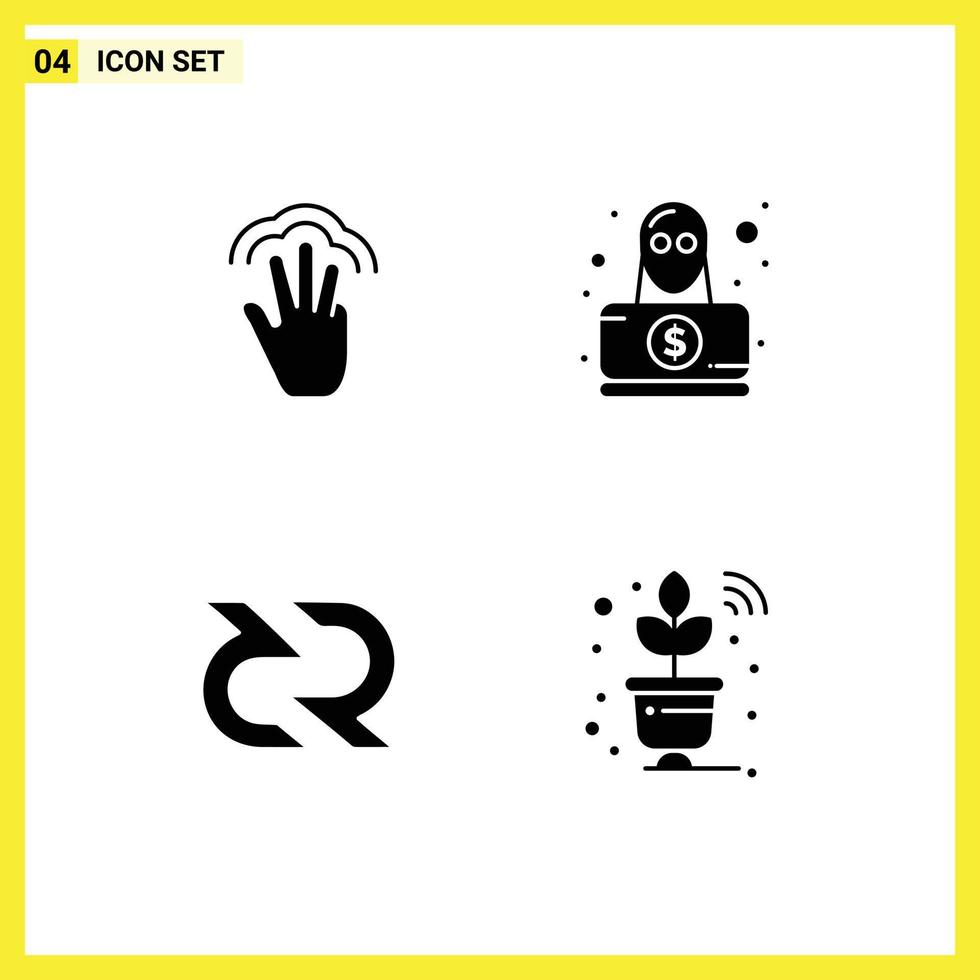 modern reeks van solide glyphs pictogram van vingers verordend koppel hacker munt bewerkbare vector ontwerp elementen