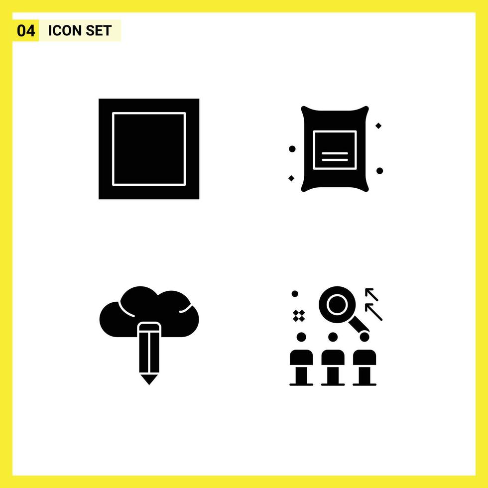 mobiel koppel solide glyph reeks van 4 pictogrammen van lay-out hulpbron Afdeling wolk team bewerkbare vector ontwerp elementen