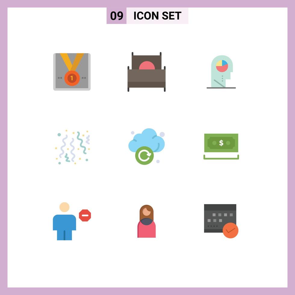 voorraad vector icoon pak van 9 lijn tekens en symbolen voor partij vieren meubilair verjaardag Mens bewerkbare vector ontwerp elementen