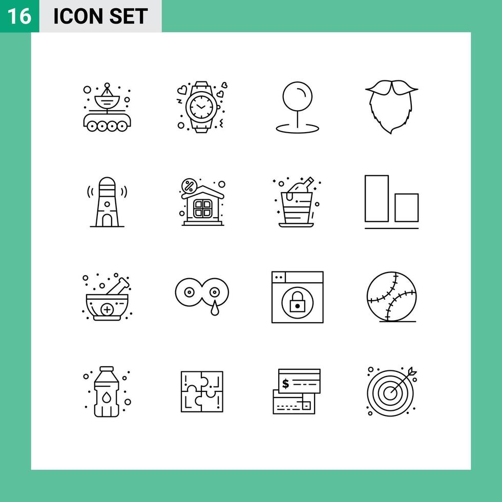 16 gebruiker koppel schets pak van modern tekens en symbolen van mannen movember tijd hipster wijzer bewerkbare vector ontwerp elementen