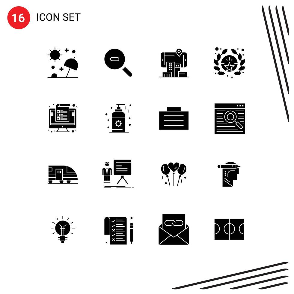 reeks van 16 modern ui pictogrammen symbolen tekens voor factuur computer realiteit ster prijs bewerkbare vector ontwerp elementen