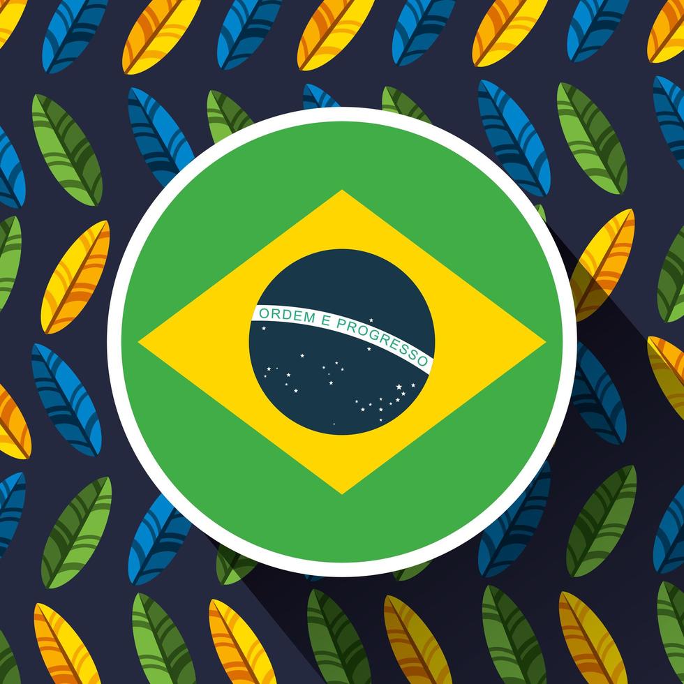 Braziliaanse carnavalviering met vlag vector
