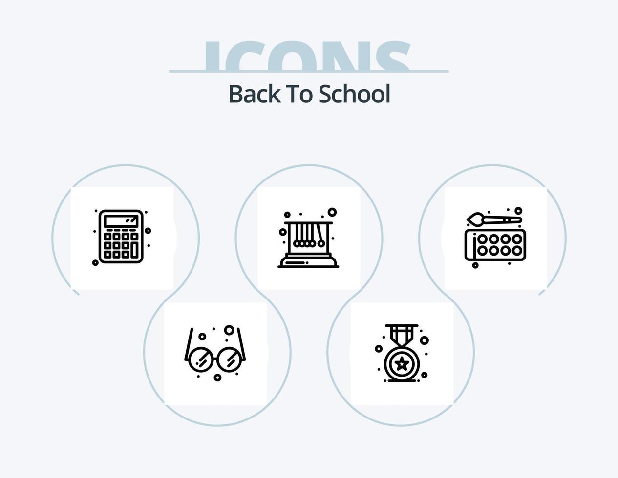 terug naar school- lijn icoon pak 5 icoon ontwerp. onderwijs. prijs. verf palet. school. onderwijs vector