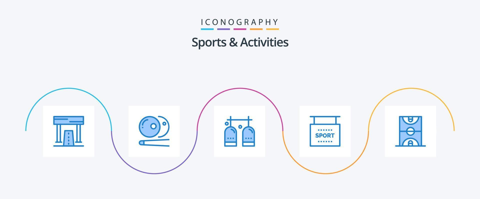 sport- en activiteiten blauw 5 icoon pak inclusief sport. informatie. sport. informatie. gas- vector