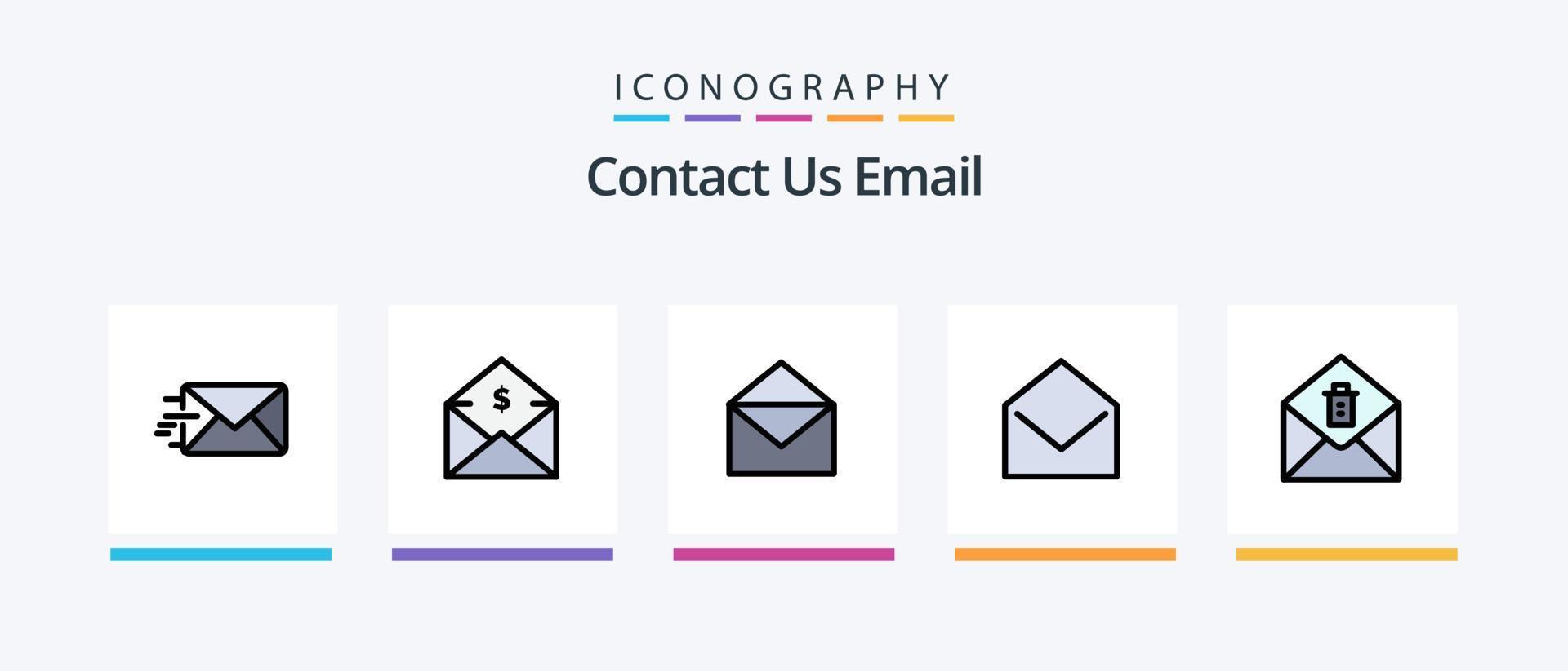 e-mail lijn gevulde 5 icoon pak inclusief . e-mail. open. mail. creatief pictogrammen ontwerp vector