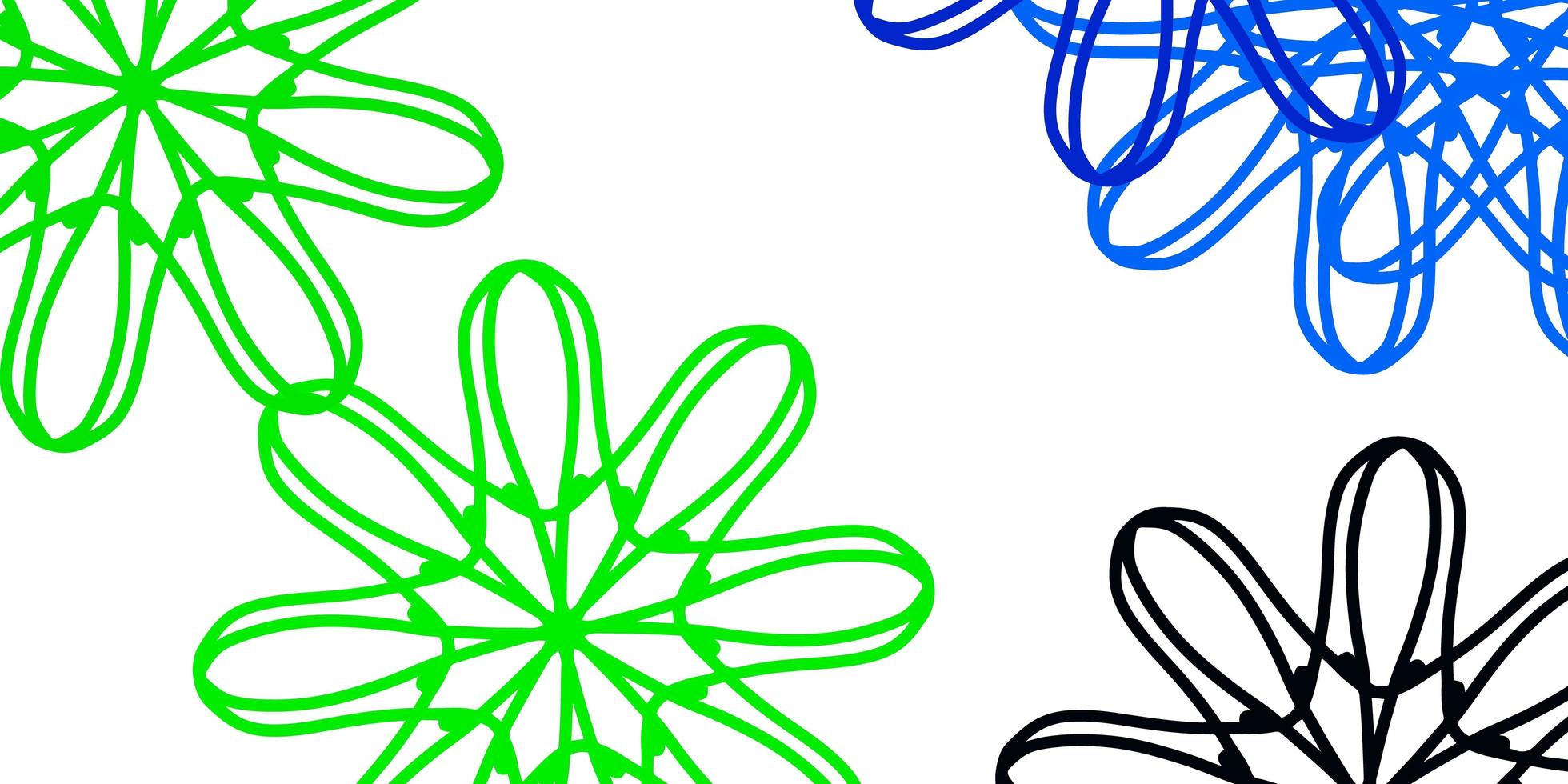 licht veelkleurige vector doodle sjabloon met bloemen.