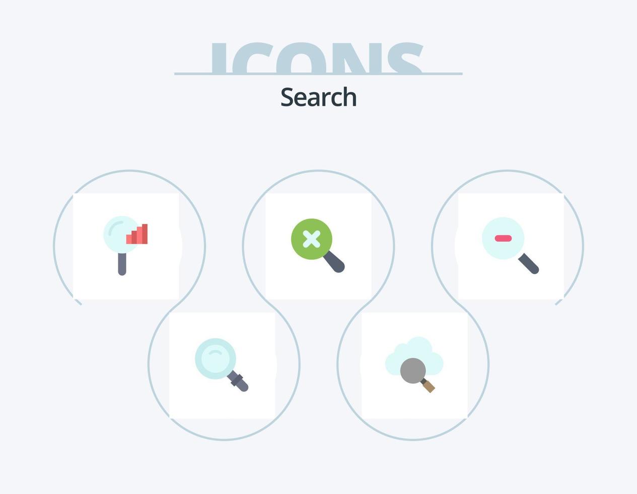 zoeken vlak icoon pak 5 icoon ontwerp. . Onderzoek. zoeken. zoeken. zoeken vector