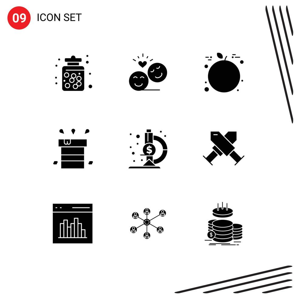 voorraad vector icoon pak van 9 lijn tekens en symbolen voor water Diversen emoji droog dankzegging bewerkbare vector ontwerp elementen