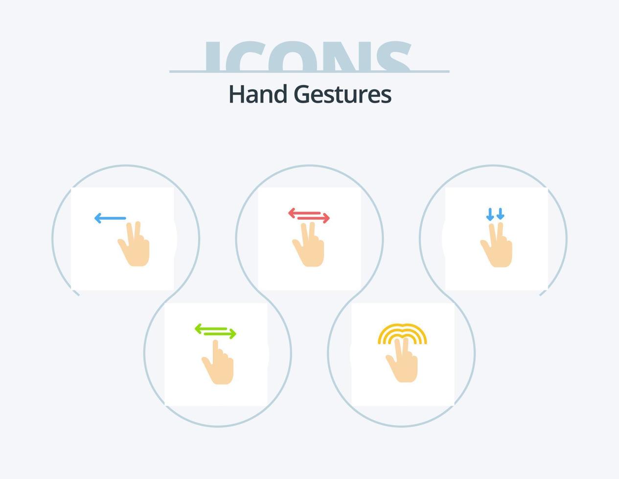 hand- gebaren vlak icoon pak 5 icoon ontwerp. gebaar. aanraken. tabblad. mobiel. gebaren vector
