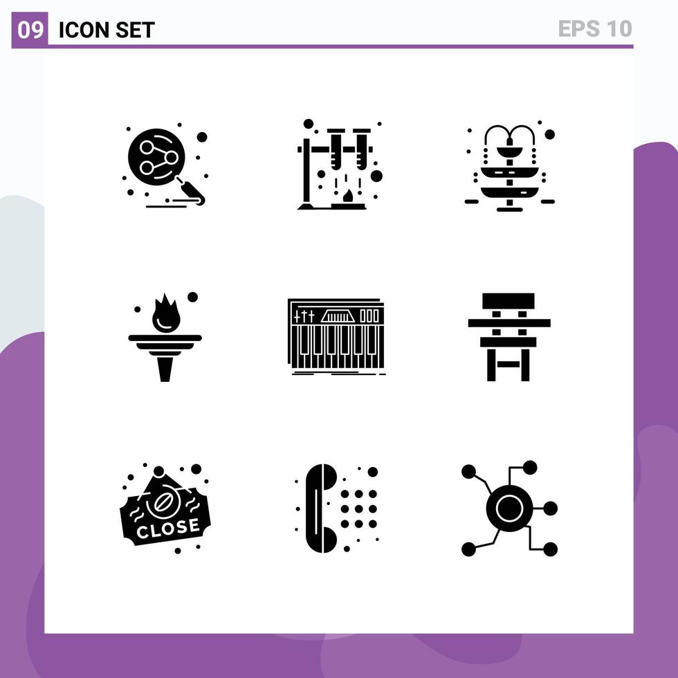 voorraad vector icoon pak van 9 lijn tekens en symbolen voor midi toetsenbord water controleur motivatie bewerkbare vector ontwerp elementen