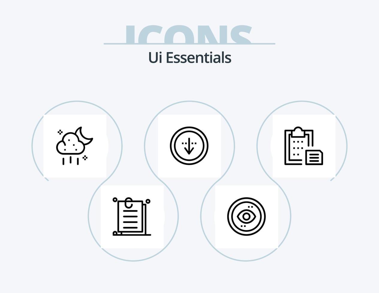 ui essentials lijn icoon pak 5 icoon ontwerp. downloaden. richting. fotografie. wacht. timer vector