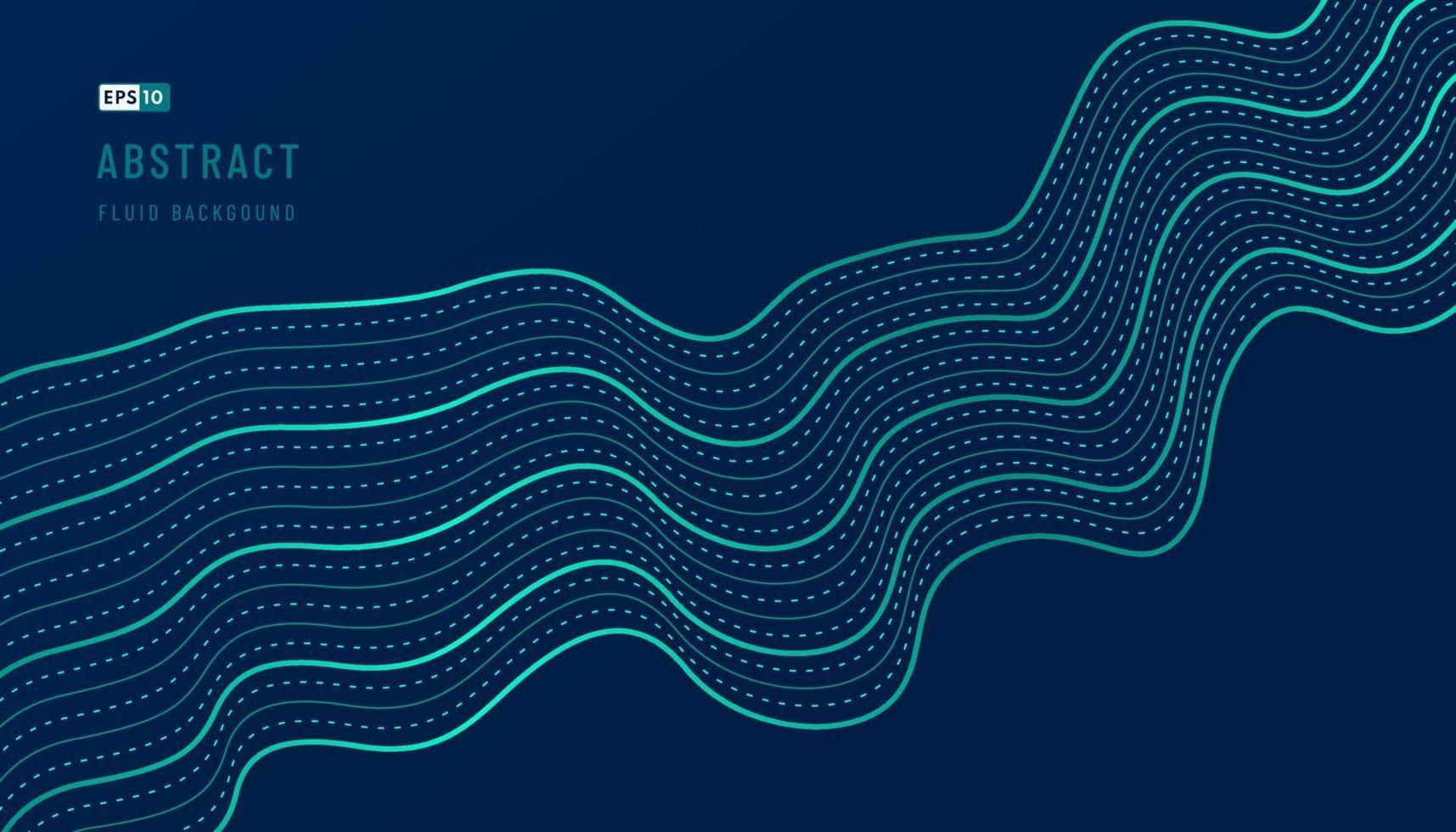abstract groen en blauw golvend patroonontwerp van golvende het malplaatjeachtergrond van het decoratiekunstwerk met exemplaarruimte. futuristisch technologieconcept. beweging van geluid dynamische stijl. vector illustratie