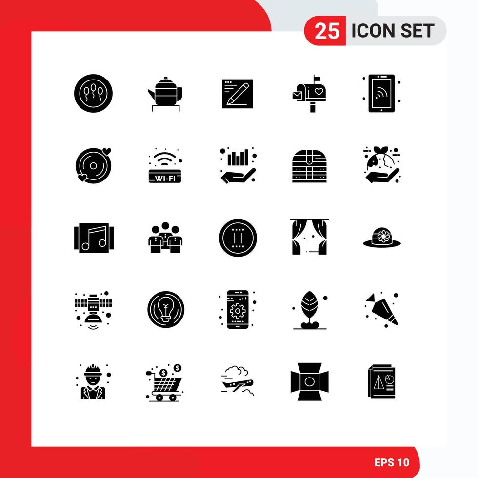 25 creatief pictogrammen modern tekens en symbolen van smartphone brief doos potlood brief mail bewerkbare vector ontwerp elementen