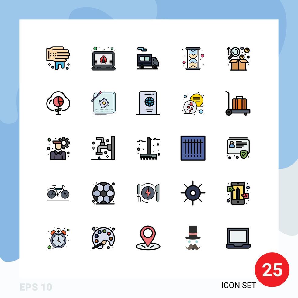 voorraad vector icoon pak van 25 lijn tekens en symbolen voor wolk diagram vrachtauto tabel analyse bewerkbare vector ontwerp elementen