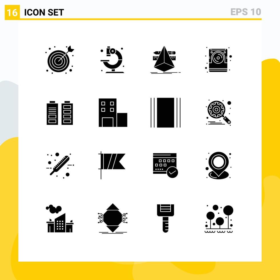 voorraad vector icoon pak van 16 lijn tekens en symbolen voor macht accumulator ontwerper elektronisch gegevens bewerkbare vector ontwerp elementen