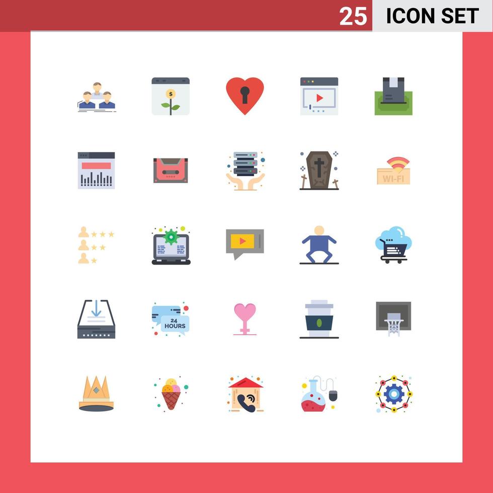 voorraad vector icoon pak van 25 lijn tekens en symbolen voor Speel film financieel media privaat bewerkbare vector ontwerp elementen