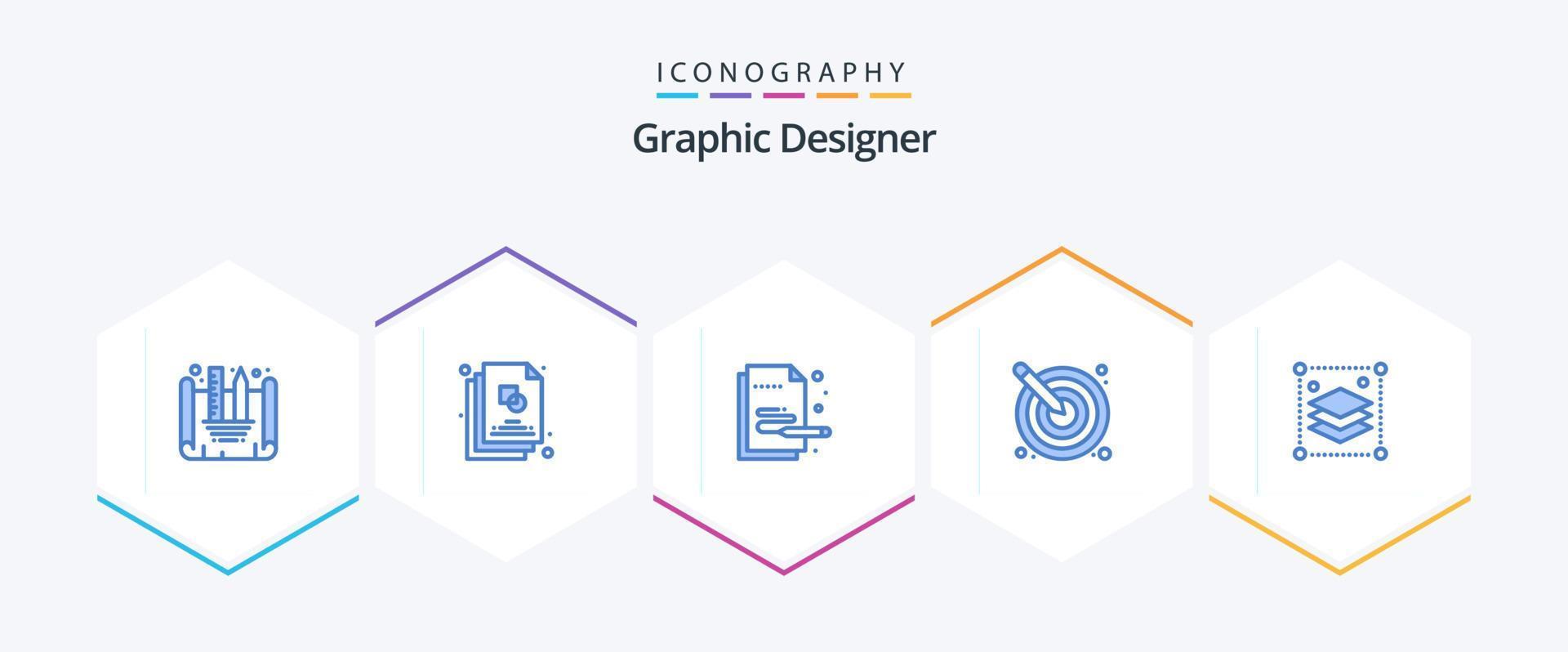 grafisch ontwerper 25 blauw icoon pak inclusief ontwerp lagen. ontwerp. verf. creativiteit. artistiek vector