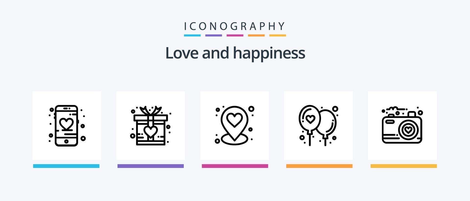 liefde lijn 5 icoon pak inclusief beschermen. liefde. liefde bericht. verzekering. vorm geven aan. creatief pictogrammen ontwerp vector